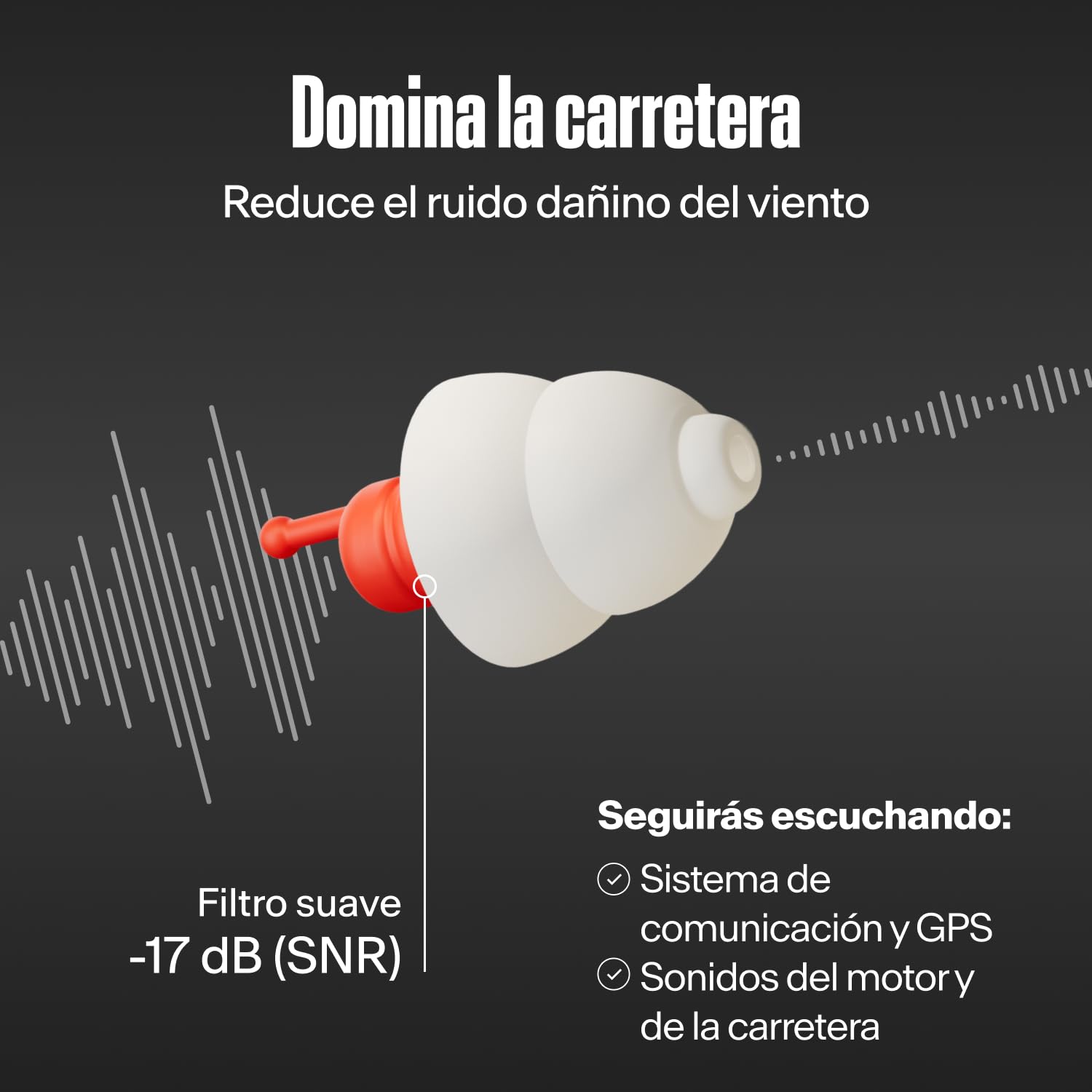 Alpine MotoSafe Sport Tapones para los Oídos - Tapones para Carreras - Evita Daños Auditivos durante la Práctica del Motociclismo - El Tráfico sigue siendo Audible - Tapones Reutilizables