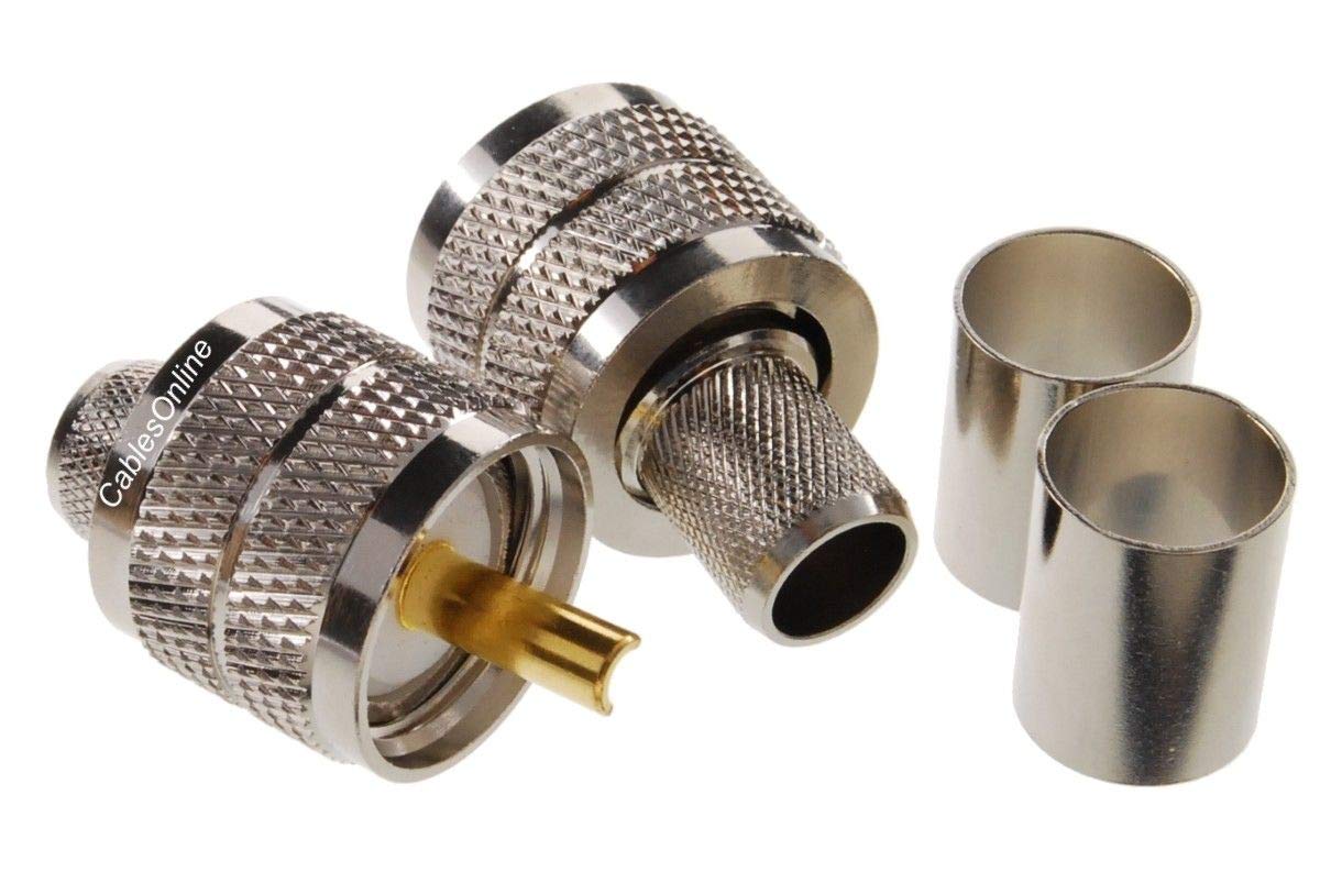 Connecteur coaxial UHF PL-259 en laiton nickelé pour câble coaxial Connecteur coaxial UHF PL-259 en laiton nickelé pour câble coaxial