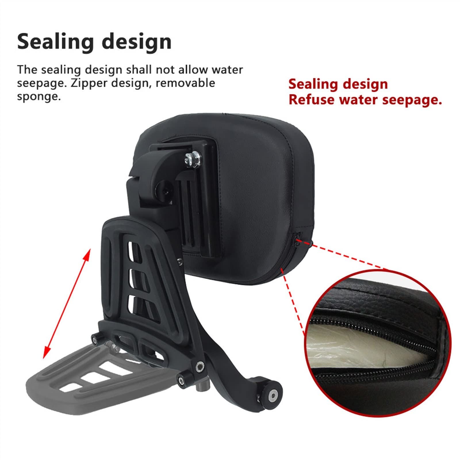 Portapacchi Per Moto Con Cuscinetto - Schienale Posteriore Per Passeggero, Barra Pad Accessori Moto, Colore Nero - Foto 3