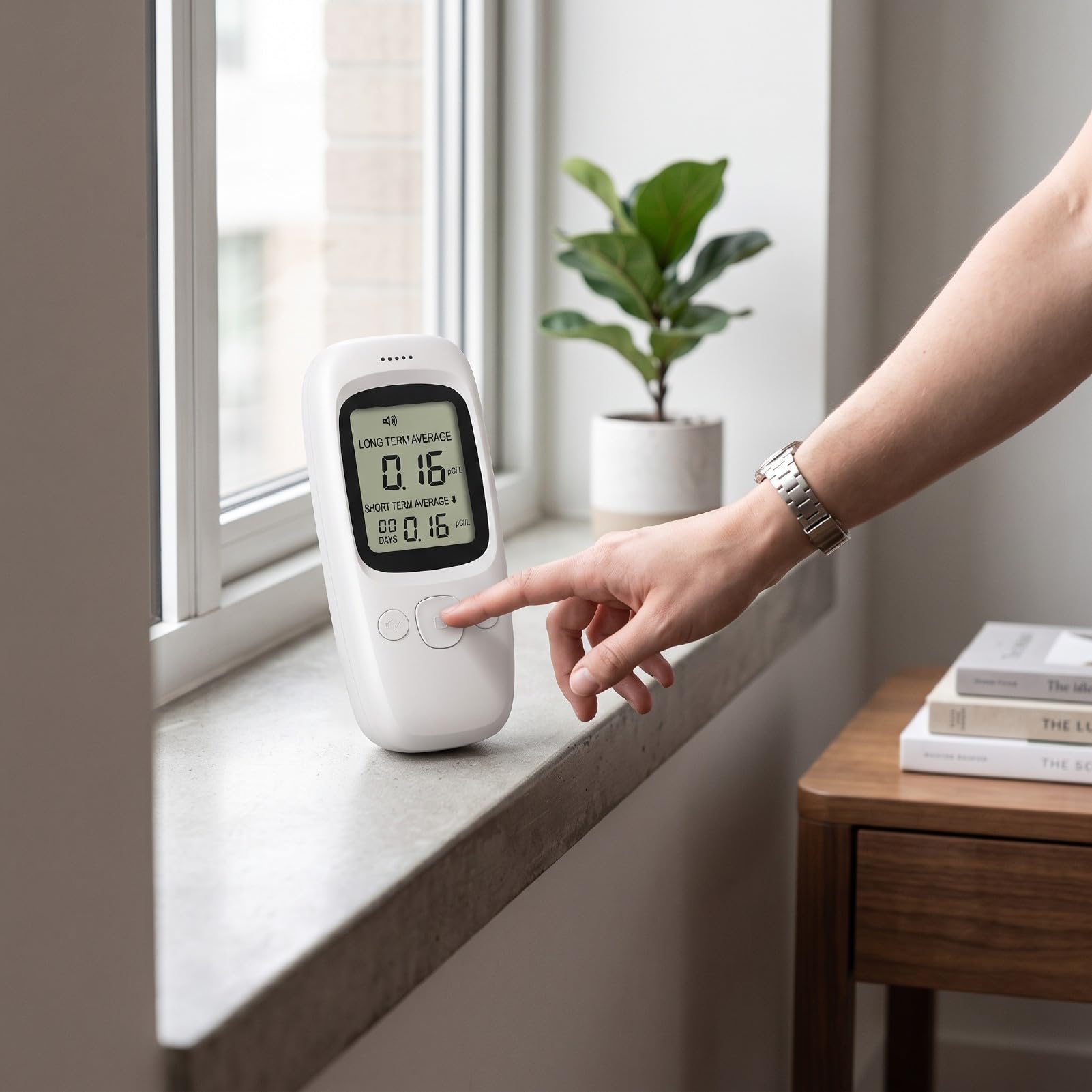 Luocute Rilevatore Portatile di Radon, Monitor a Doppia modalità, 0-270 PCi/L, for Monitoraggio della qualità Dell Aria in Ambienti Interni