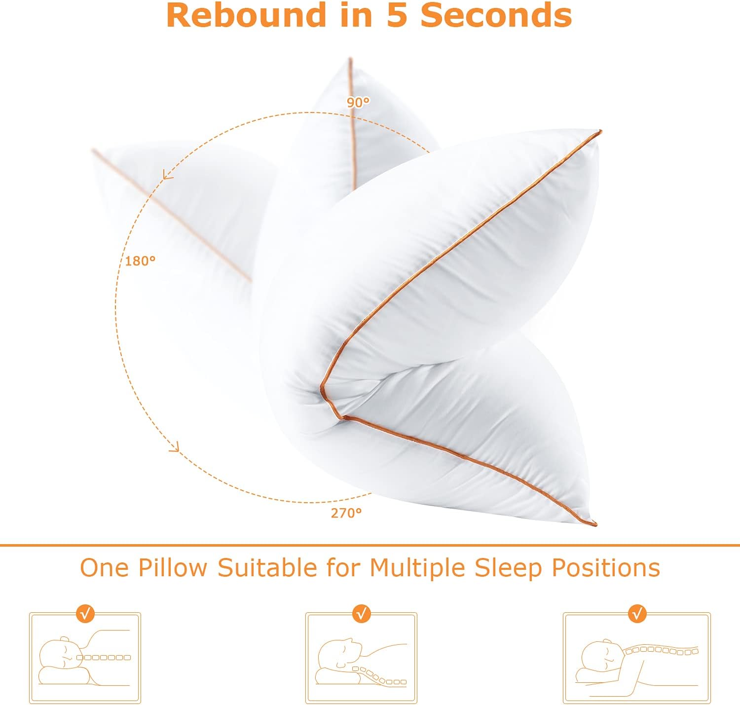 Maxzzz Pillow for Sleeping 2 Pack, Soft and Supportive Bed Pillows for Side and Back Sleepers, Down Alternative Hotel Collection, King Size Pillows : Home & Kitchen