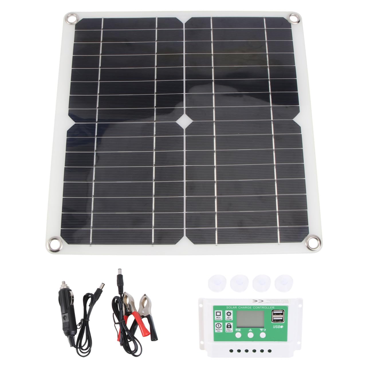 HANABASS 1 Ensemble Chargeur Solaire Portable avec Panneau Monocristallin pour Camping Randonnée et Voyage Équipement de Charge Extérieur Pratique et Durable