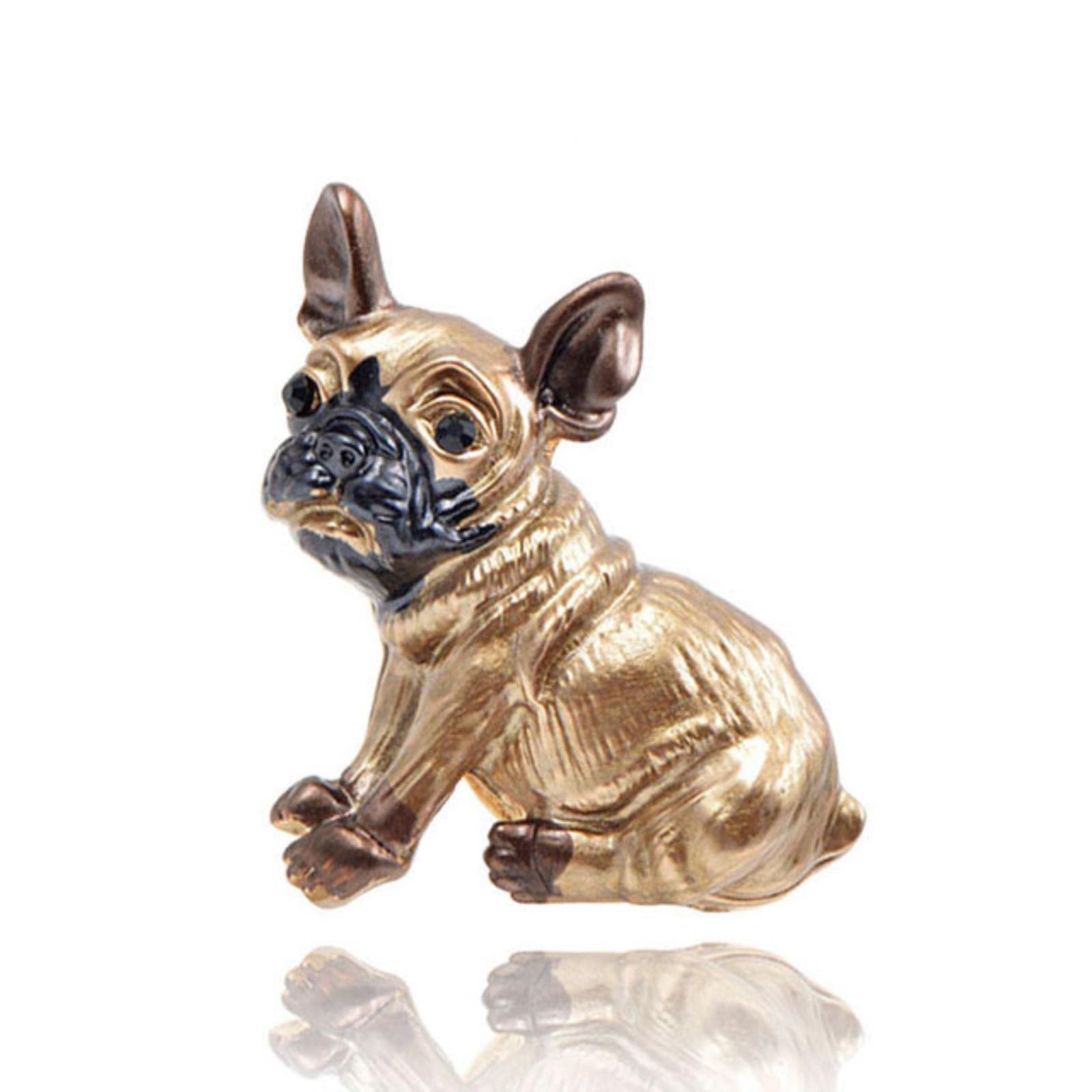 Stang Dog Cute French Bull Puppy Brooch Lifelike Animal Pin Painting Oil Painting Three-Dimensional Corsage Fashion Accessories Gift