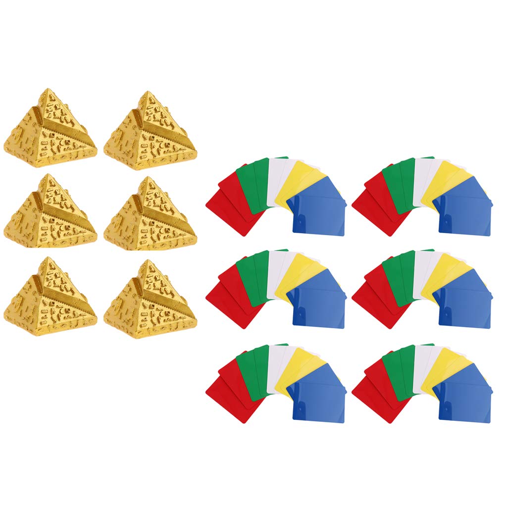 chiwanji 60pcs Poker Card Casino Party Game Accessory+6pcs Egyptian Pyramids Model