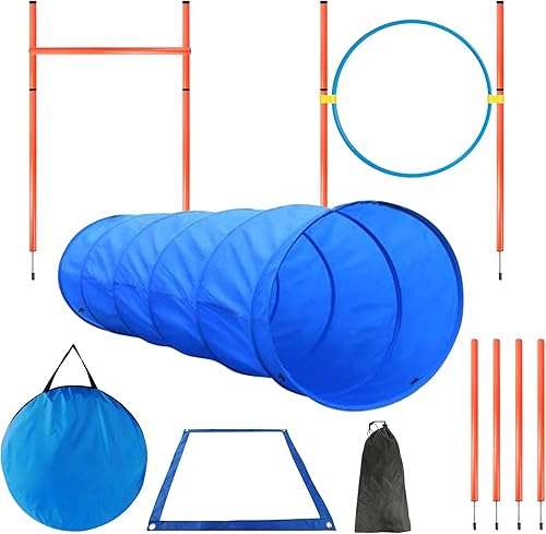 Sibosen Equipo de agilidad para perros, kit de iniciación de entrenamiento de agilidad para cachorros y mascotas, juegos al aire libre, incluyendo