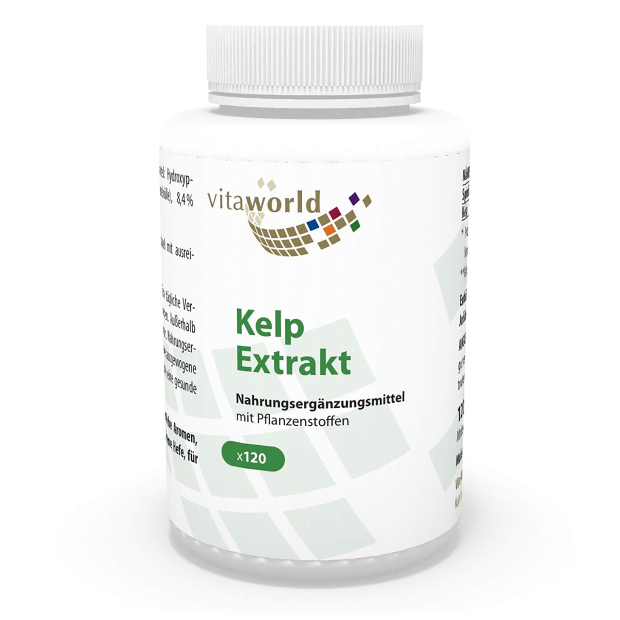Vita World Pack de 3 Extrait de Kelp 500mg 3 x 120 Capsules Made in Germany