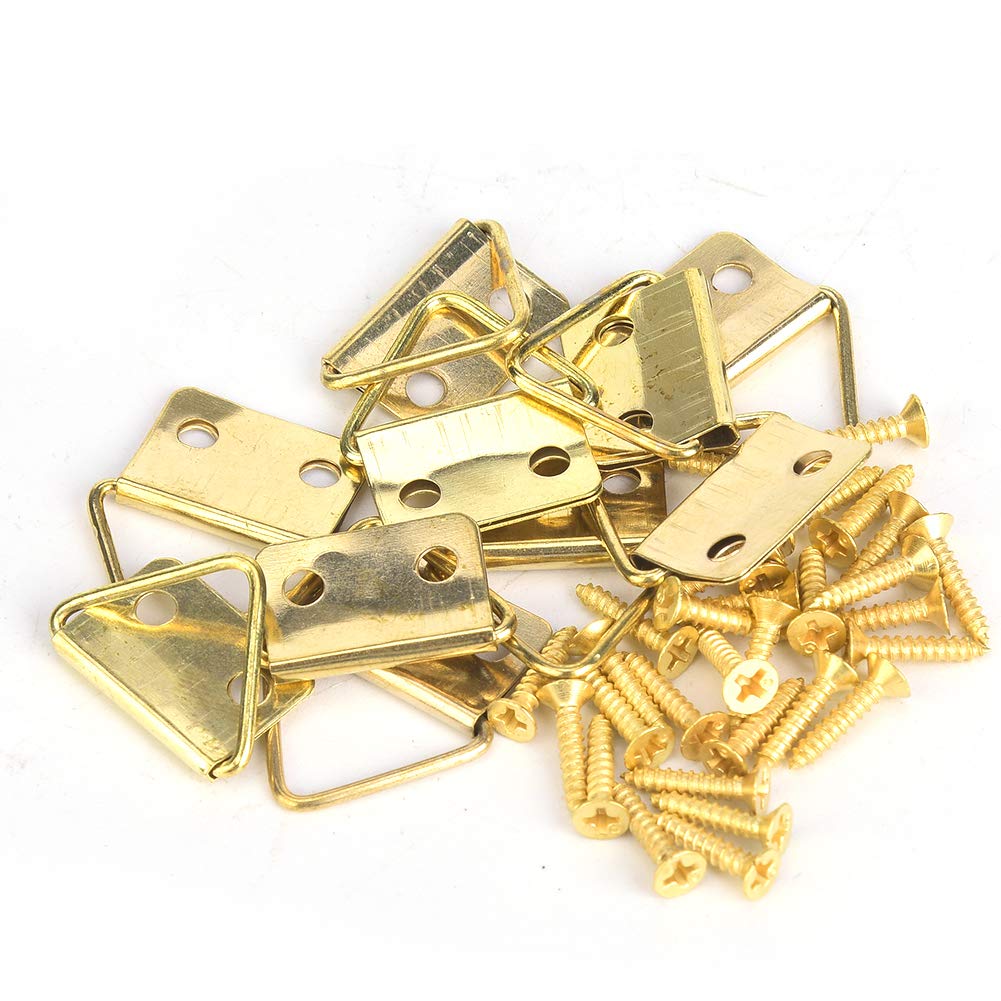 50 Sets Picture Hangers Kit with Screws, D Ring Picture Hangers Picture Frames Double Holes Clasp Picture Hanging Hardware Picture Hooks Picture Hang Solutions for Clock, Paintings (D)