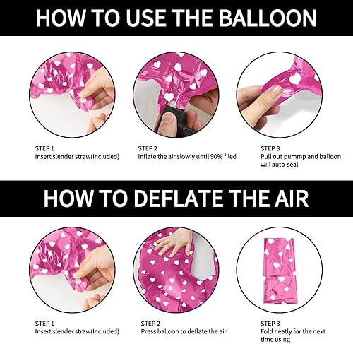 Miniatura 5 de Cartel de globos de feliz cumpleaños, letras de globos de aluminio de Mylar de 16 pulgadas, kit de globos de cumpleaños reutilizables, color rosa