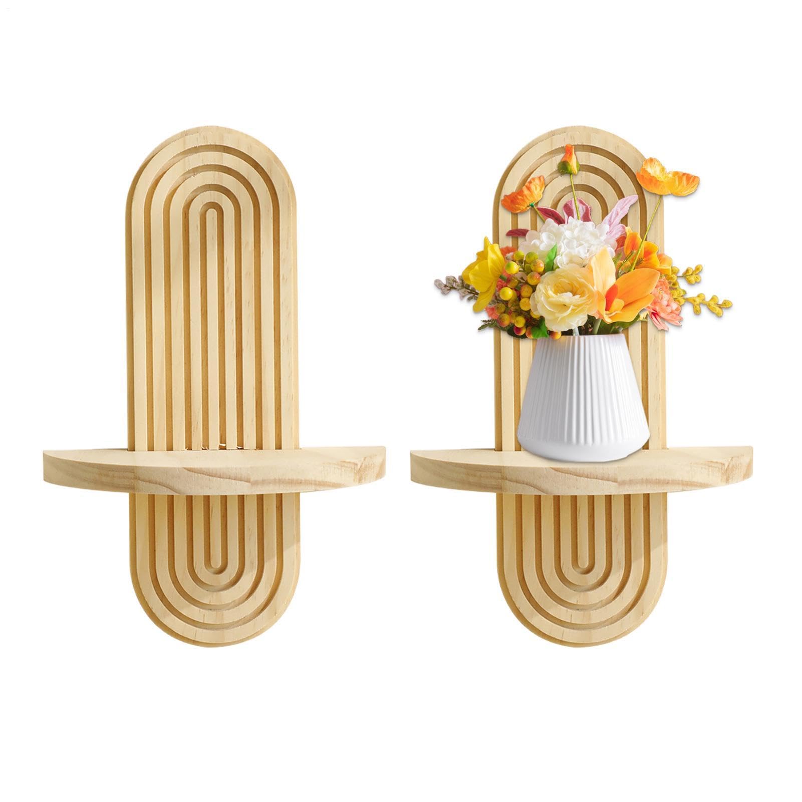 Étagères flottantes style boho en bois massif : la solution pour désencombrer votre couloir