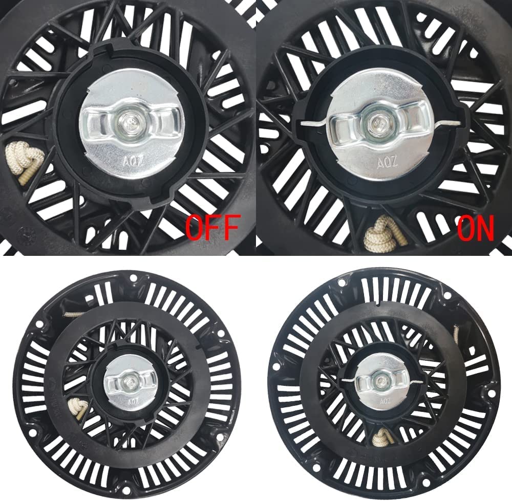 WOTIAN Recoil Starter 797747 Briggs and Stratton - Conjunto de arranque para generador de 420 cc, color negro, 6 agujeros con cuerda de 160 cm