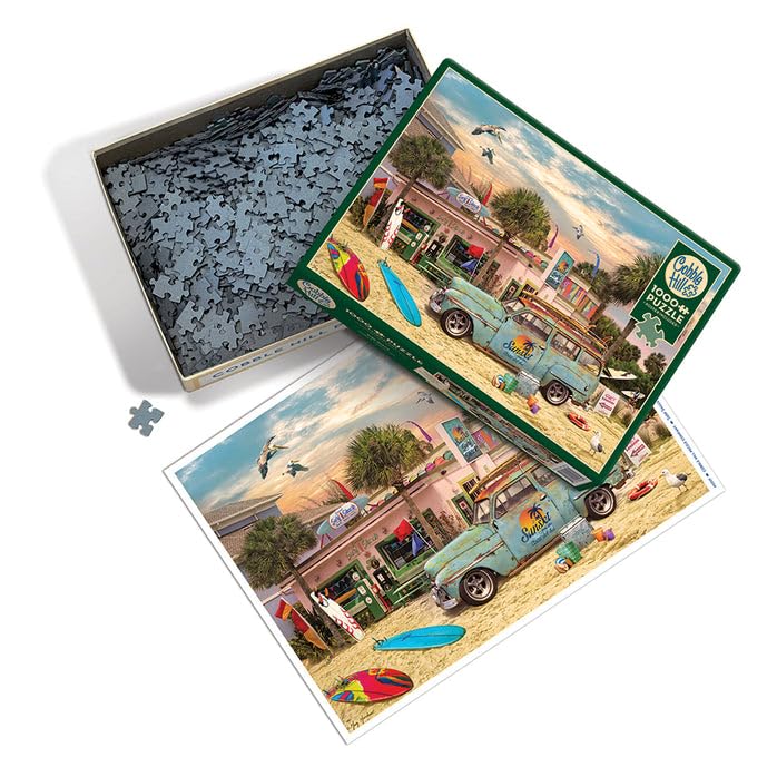 Cobble Hill 1000 Piece Puzzle - Surf Shack - Sample Poster Included - Image 3