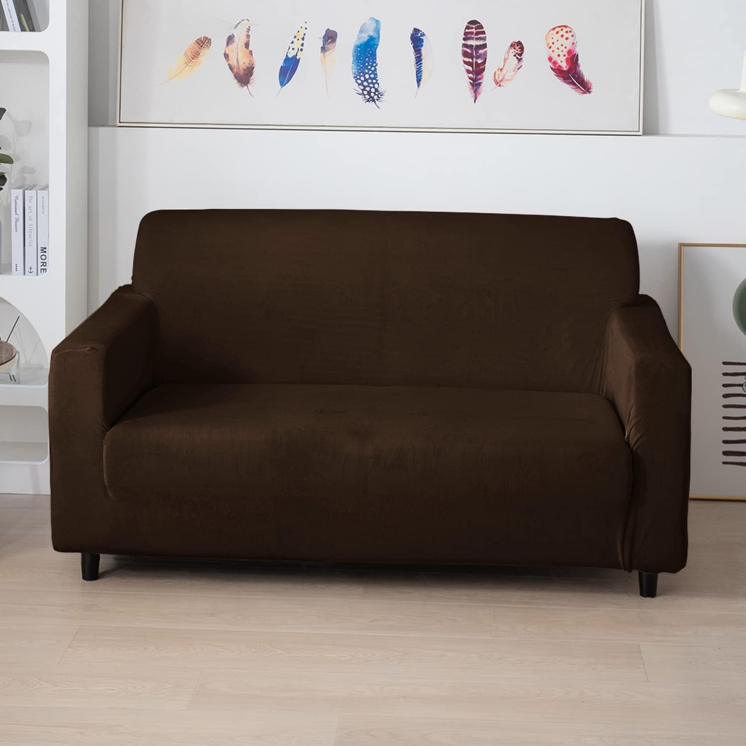 Burgundy Velvet Sofa Cover - 3 Seater -20