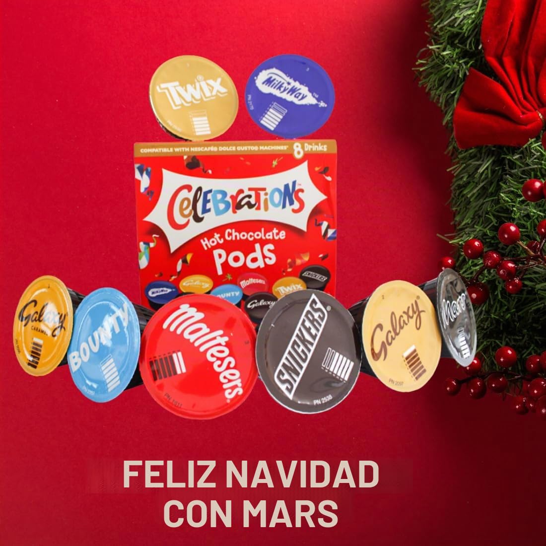 Cafféluxe Cápsulas de Chocolate Caliente Compatibles con Dolce Gusto – Capsulas Dolce Gusto con Sabores Unicos como Mars y Snickers – Chocolate caliente cremoso en prácticas cápsulas – 40 cápsulas