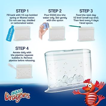 Worlds Smallest Aqua Dragons, Live Aquatic Pets Hatch & Grow Miniature Science Kit for Ages 6 and up