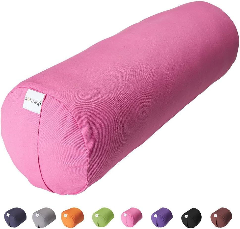 Sol Living Yoga Bolster Pillow Rectangular Meditation Cushion Cotton Meditation Accessories for Restorative Yoga Meditation Pillow Yoga Pillow Firm Body Pillow Bolster Pillow for Legs Removable Cover