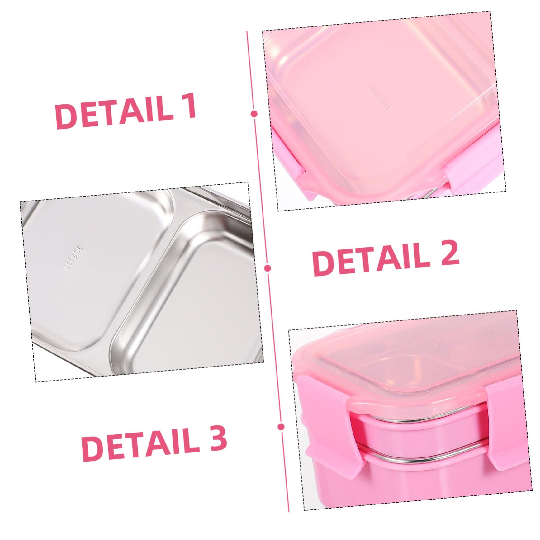 Fiambrera Bento de Acero Inoxidable Doble con Cubiertos y Bolsa Térmica Rosa para Estudiantes y Oficina Resistente al Calor y Portátil para Almuerzos Diarias