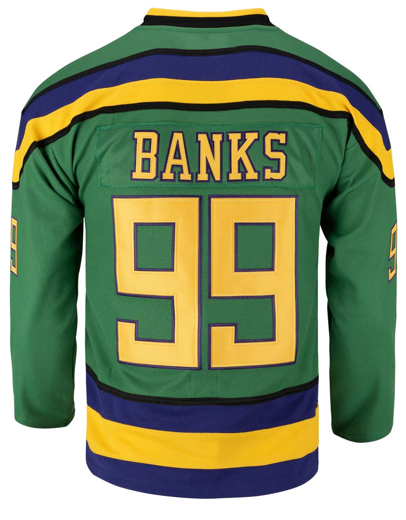 Youth Mighty Ducks Movie Shirts Ice Hockey Jersey - green - Medium