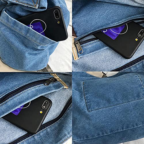 Image of VELURA SYDL Durable Hobo Bag Casual Tote Stylish Handbag Multipurpose for Trip Work Gym Light Blue|1 Piece Hobo Bag|Clothing, Shoes & Accessories