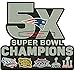 SUPER BOWL CHAMPS NEW ENGLAND PATRIOTS 5X CHAMPIONS PATCH 7" x 6" 2017