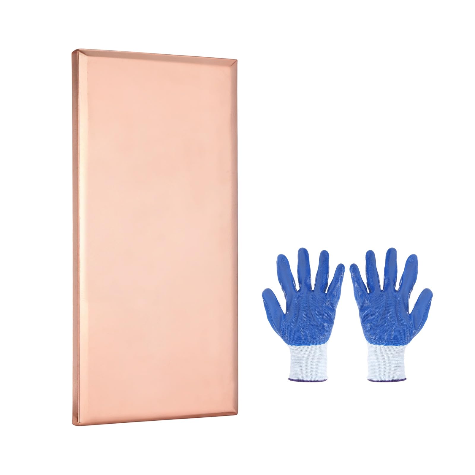 QUARKZMAN Lámina De Cobre 99.9% Puro, Placas De Metal De Cobre 3.94"x1.97"x0.16" (100x50x4mm) Con Guantes Para Manualidades DIY Joyería Reparaciones Industria Ingeniería Eléctrica Circuitos