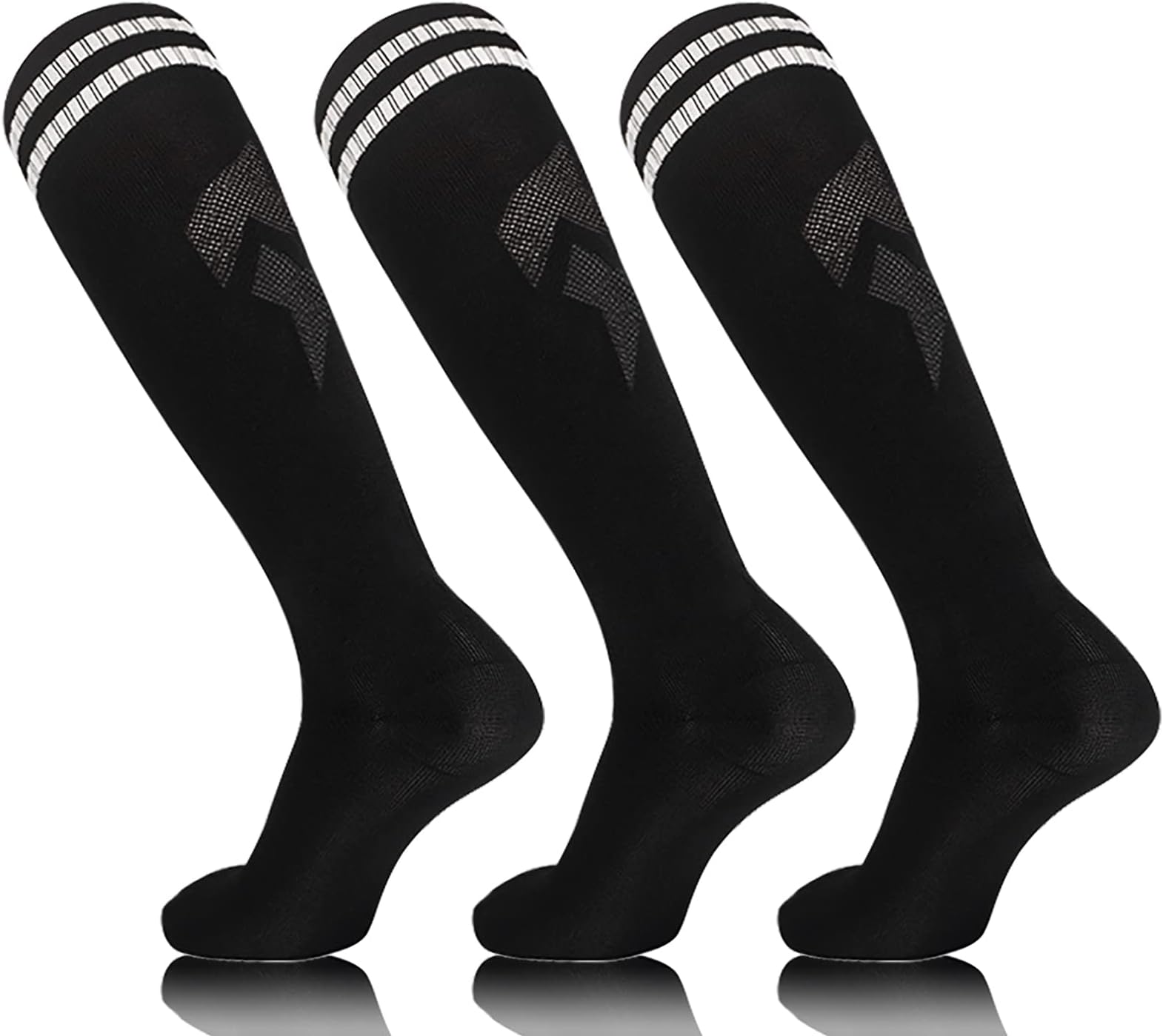 Kids Knee High Soccer Socks - 3 Pairs Long Football Socks， for 6-12 Year Youth