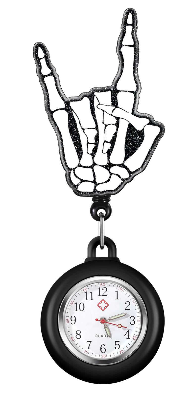 Plifal Nurse Pocket Watch Nursing Badge Fob with Second Hand - Retractable Clip On Clock with Secondhand for Medical Staff Women Men