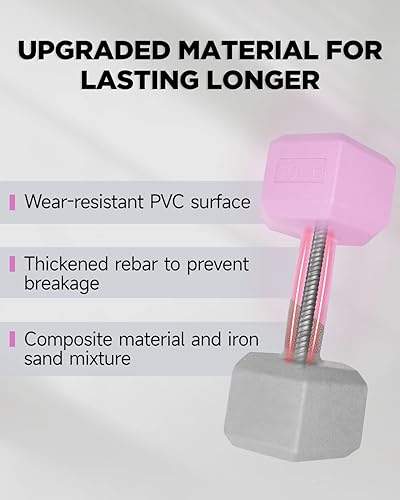 Miniatura 3 de ZTTENLLY Juego de 2 mancuernas de 51015202536 libras, fácil agarre, pesas de brazo libres para hombres y mujeres, equipo de ejercicio para gimnasio