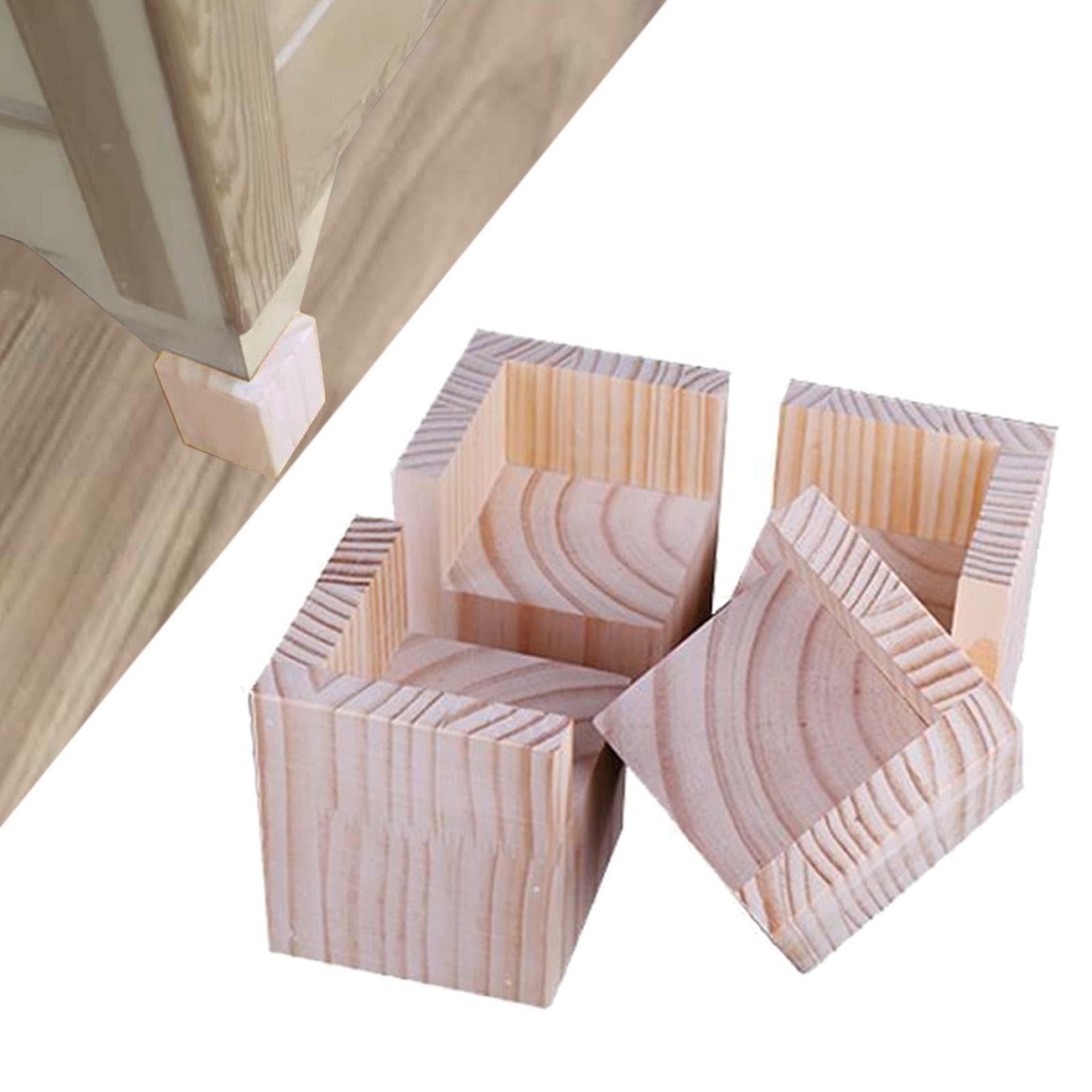 4X Patas Elevadoras para Cama, Bloques de Elevación para Muebles, Mesa, Silla, Sofá, 5cmx10cm
