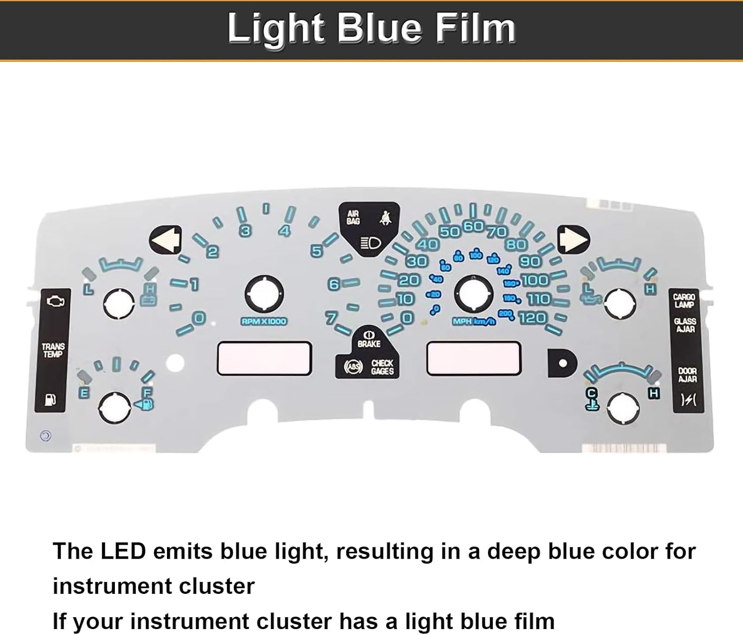 Instrument Gauge Cluster Panel Speedometer LED Lights Bulbs Kit replacement Compatible with 2002-2006 Dodge Ram 1500 2500 3500 (Blue), Pack of 14