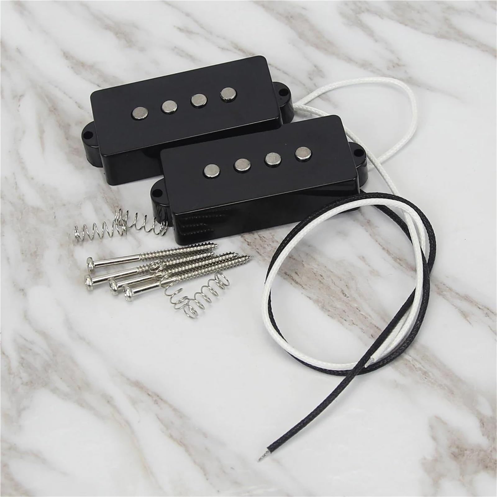 Miłośnicy Muzyki Przetworniki Do Gitary Elektryczn Open Alnico 5 PB Bass Pickup Fibre Bobbin Plecione Kable Z Tkaniny Do 4-strunowych Części Basowych