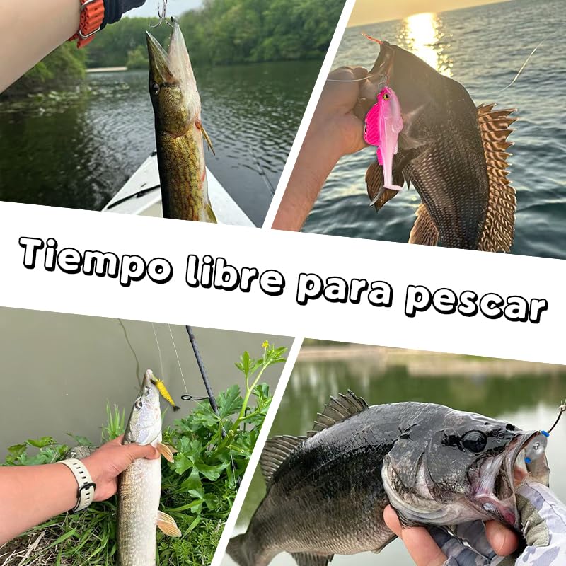 133 Piezas Kit de Señuelos de Pesca, Set de Cebos Artificiales con Caja, Señuelos para Spinning, Río y Mar, Accesorios de Pesca para Black Bass, Trucha y Lucio