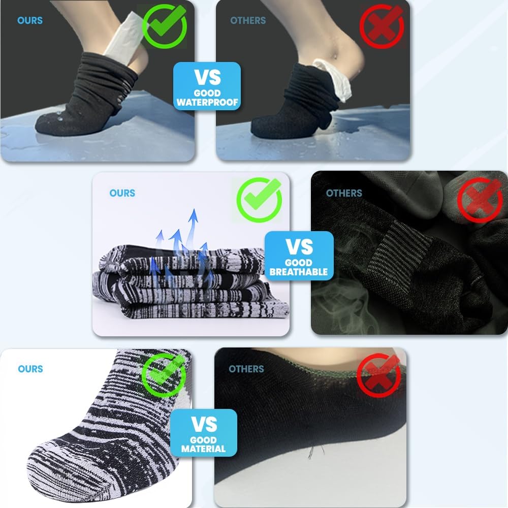 RANDY SUN Chaussettes Imperméables pour Femmes Hommes Respirant Résistant au Froid Sports Plein Air 1 Paire