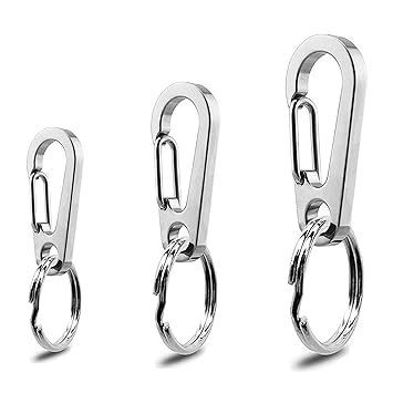 IVIA Dog Tag Clips/Multiple Size 304 Stainless Steel Quick Clip with Rings/Easy Change Pet ID Tag Holder for Small/Medium/Large Dog Cat Collars and Harnesses.(3 Pack)