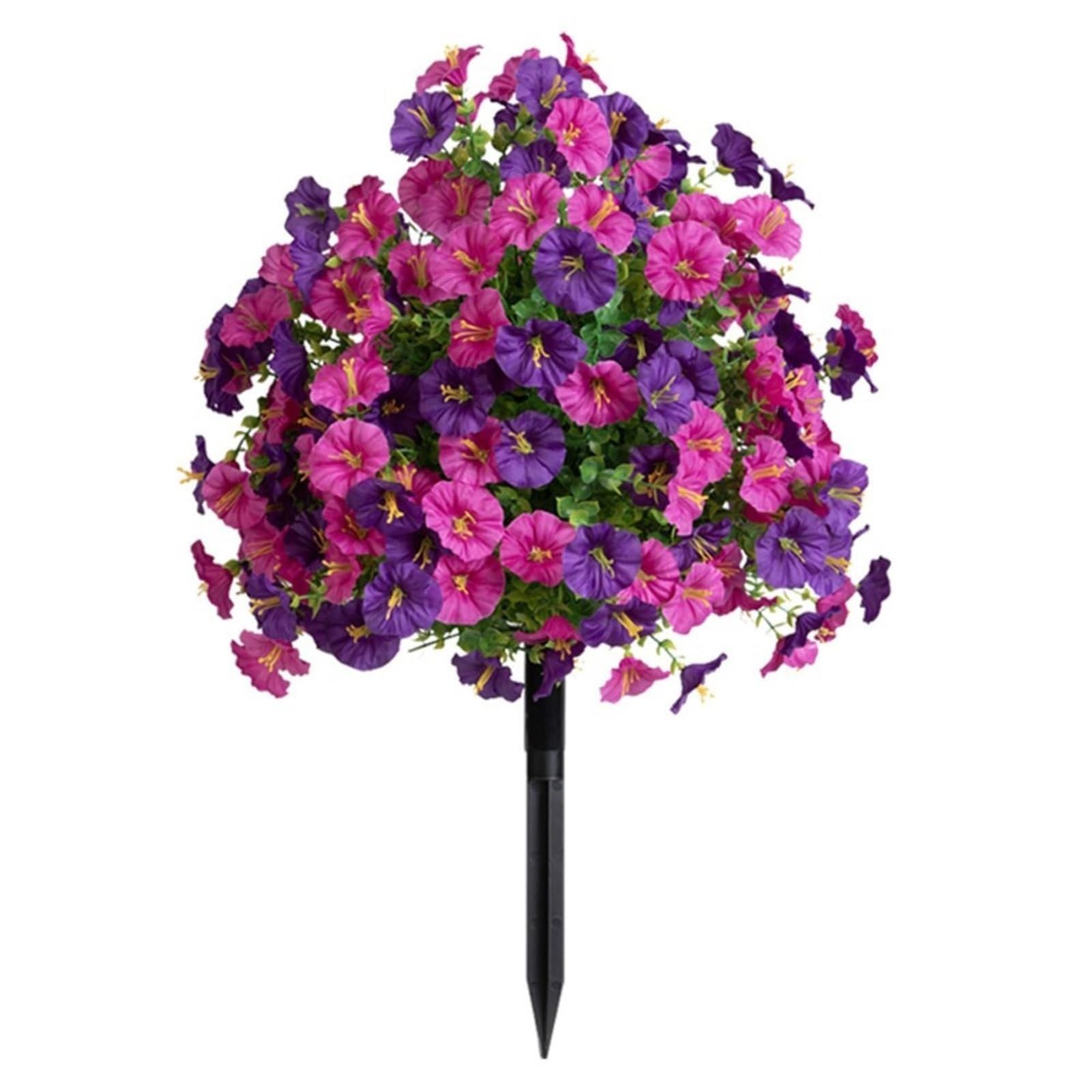WBCDXCBB Simulation Of Morning Glory Planting In The Courtyard And Outdoor Decoration Of Trumpet Flowers 1Pcs(Roseredandpurplemixedcolor)