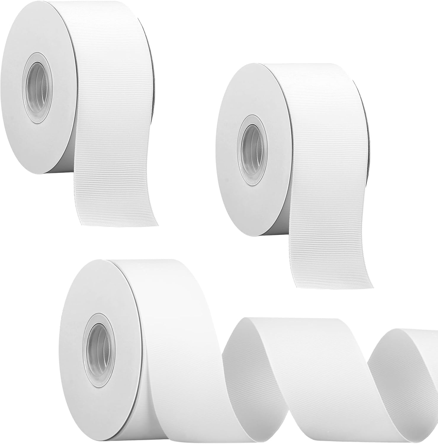 Suncalla White Grosgrain Ribbon 3 Inch x 75 Yards Solid Wide White Ribbons for Gift Wrapping DIY Large Cheer Hair Bows Making Wedding Parties Crafts Sewing Hair Accessories Bridal Bouquets Decoration