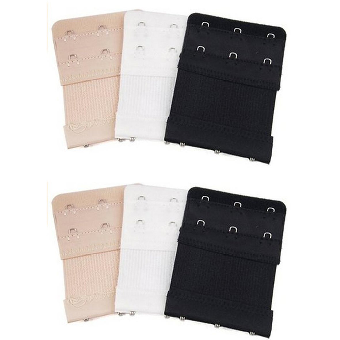 Yeloee Women's 3 Hooks Yesmin 6Pcs Soft Comfortable Bra Extender