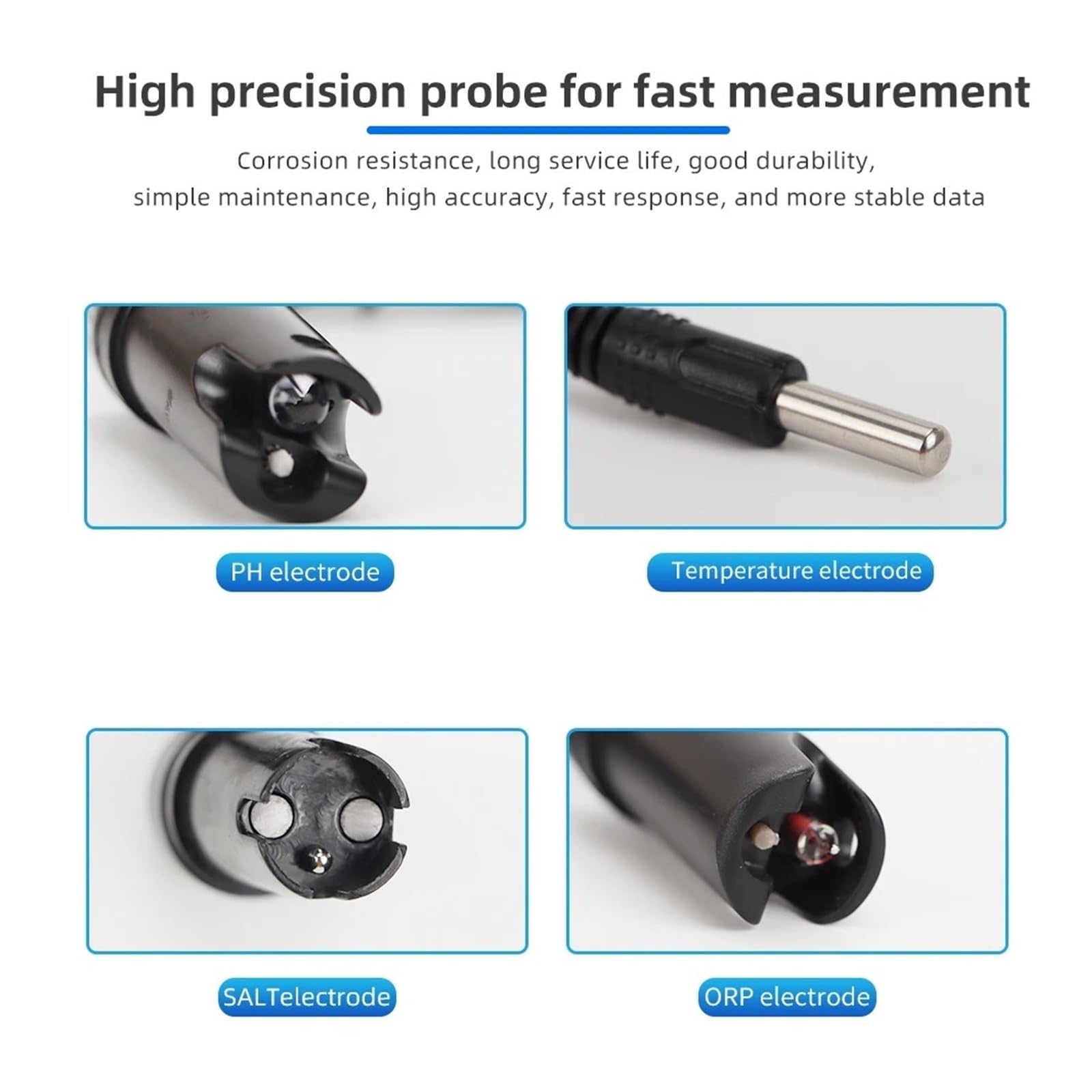 Medidor de calidad del agua multifunción 8 en 1, Monitor inteligente Digital PH EC TDS SALT SG.Temp ORP CF Tester,Extensamente probado