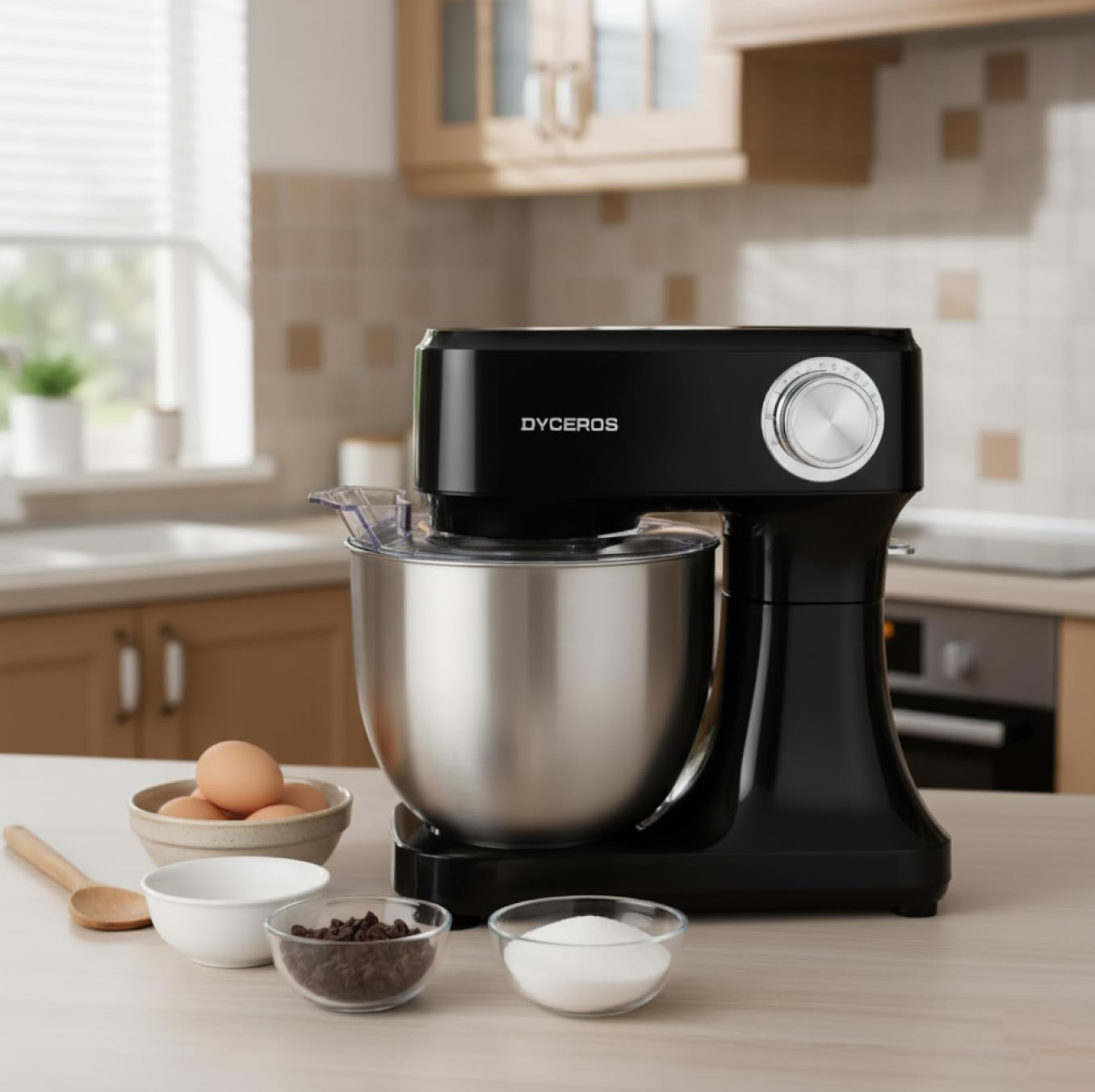 Robot pâtissier Dyceros Impastia 800W | Bol en acier inoxydable 5 L, 6 vitesses + turbo – Kit pâtisserie inclus