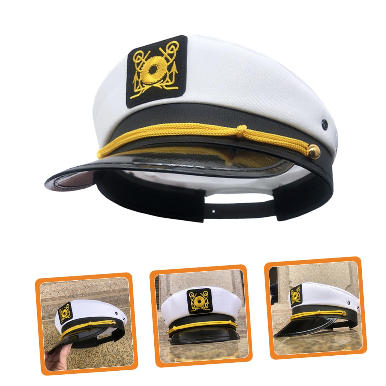 4pezzi Cappello Da Marinaio Per Cosplay Di Halloween Accessorio Costume Nautico Unisex Per Feste e Mascherate Elegante Cappello Con Ricamo Per Uomini e Donne