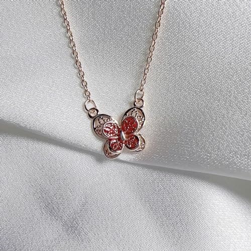 Collier papillon en filigrane double couche anti-nœud, chaîne de clavicule