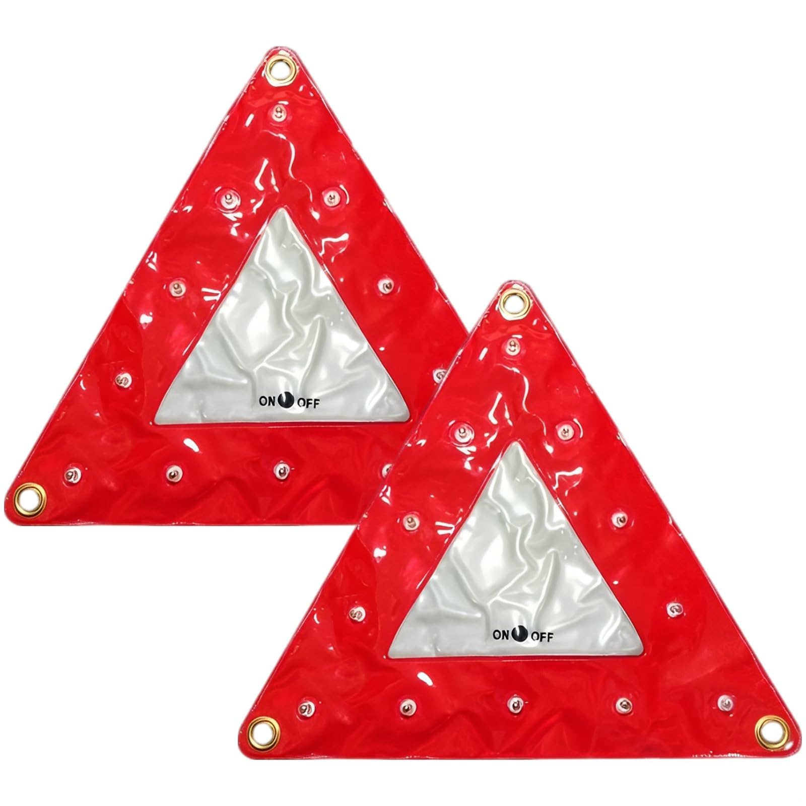 XCSCUK 2 Pcs LED Traffic Guide Signs - 14.2 In Foldable Reflective Arrow with Flashing Warning Light for Emergency Road Safety and Directional Guidance