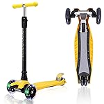 3 Wheel Scooter for Kids, Kids Scooter with Light Up Wheels, Sturdy Deck Design, and 4 Height Adjustable Suitable for Ages 3-12