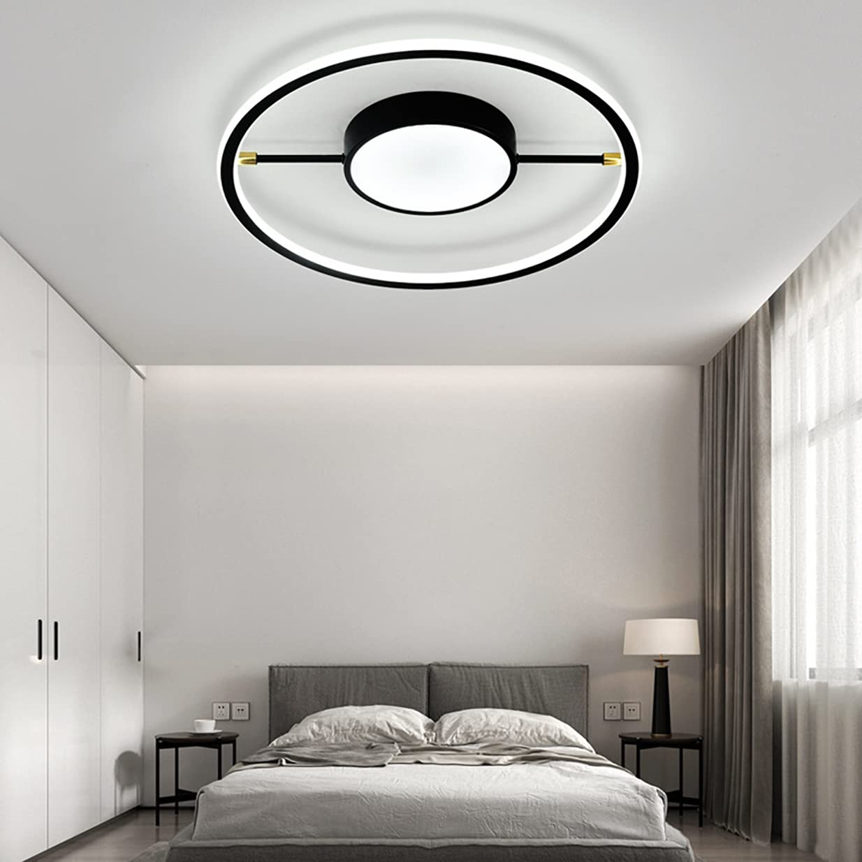 Ventilateur de plafond pour chambre et salon moderne noir