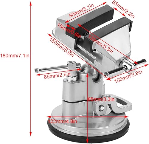 Miniatura 2 de Abrazadera de mesa de aleación de aluminio Tornillo giratorio universal giratorio tornillo de mesa Abrazadera de trabajo DIY Craft