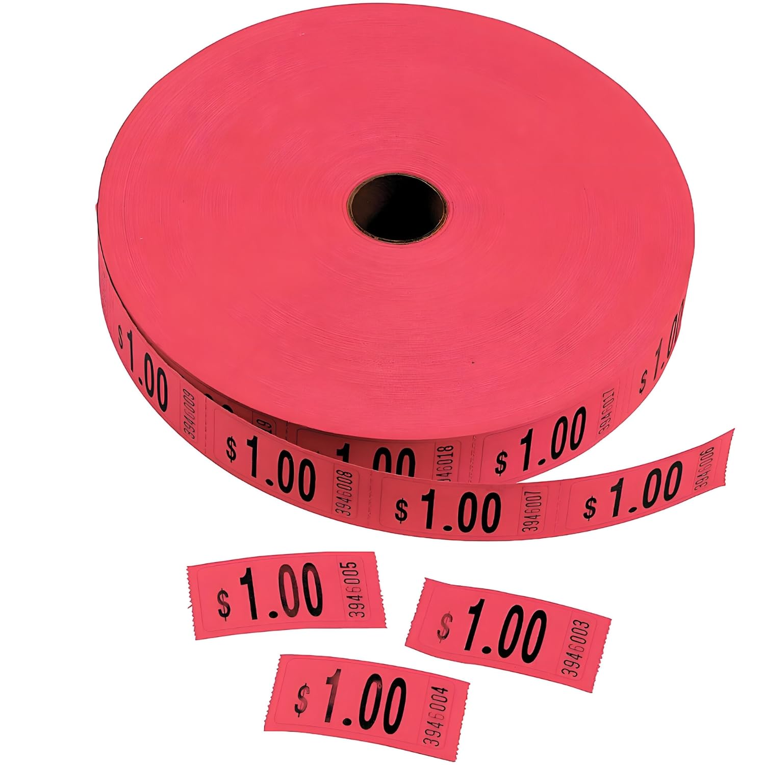 Fun Express - Red $1.00 Single Roll Tickets - Party Supplies - Entertainment - Admission Tickets & Wristbands - 1 Piece