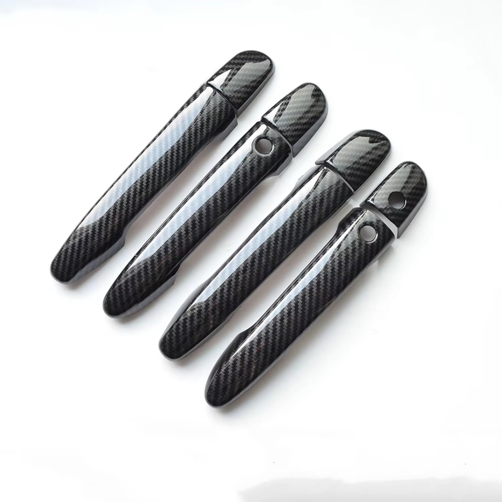 IUKMR for Mazda 2 for Demio 2009-2013 Styling Accessories Carbon Fiber Chrome Car Door Handle Cover Decor Trim Car Outer Door Handle(Carbon 2 Buttons)