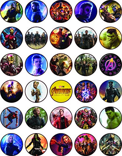 30 x Edible Cupcake Toppers Hero super Themed Collection of Edible Cake Decorations