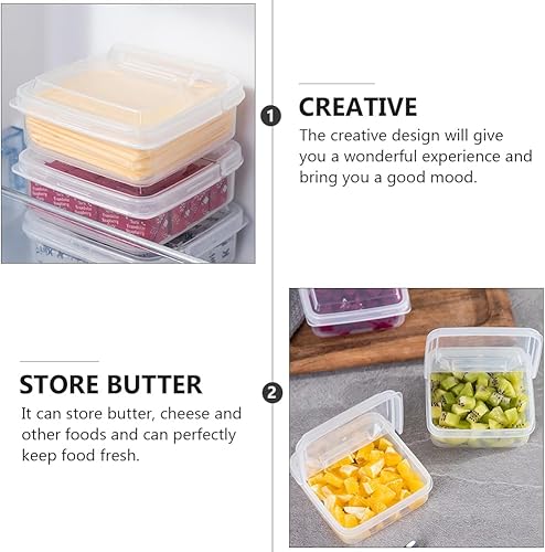 Miniatura 6 de Ciieeo Almacenamiento de queso para nevera, soporte para utensilios de refrigerador, 2 unidades, protector de carne, cajas herméticas de
