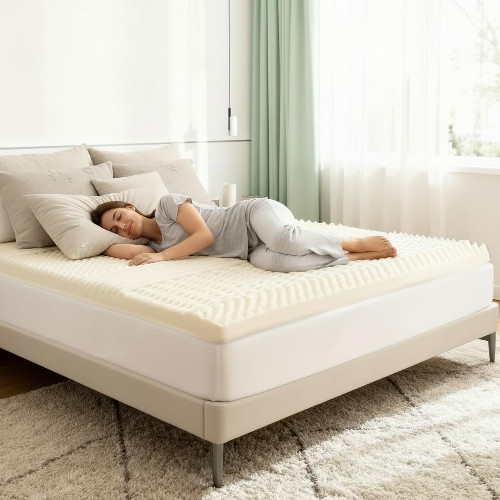 Caleffi - Topper Singolo Memory Foam 80x190 - Topper in Memory 6 cm – Elastici agli Angoli e Tessuto Sfoderabile Antibatterico - Copri Materasso Fresco e Rinfrescante - Made in Italy