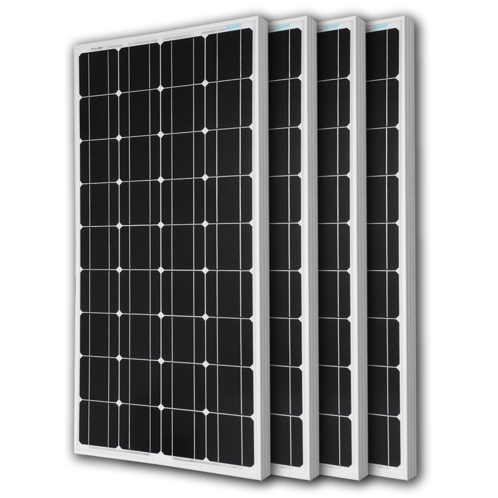 Renogy 4 Pieces 100W Monocrystalline Photovoltaic PV Solar Panel Module, 12V Battery Charging : Renogy : Patio, Lawn & Garden